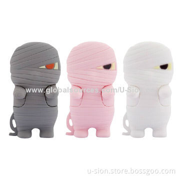 Promotional Cartoon Mummy-shaped USB Flash Memory/Sticks, Customized Designs Welcomed